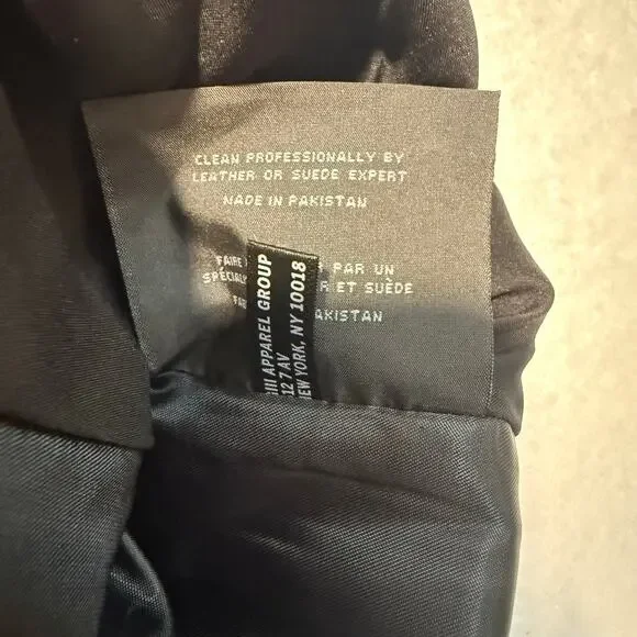 Andrew Marc Felix Leather Moto Jacket Women’s XL Black Asymmetrical Zip - Picture 10 of 11